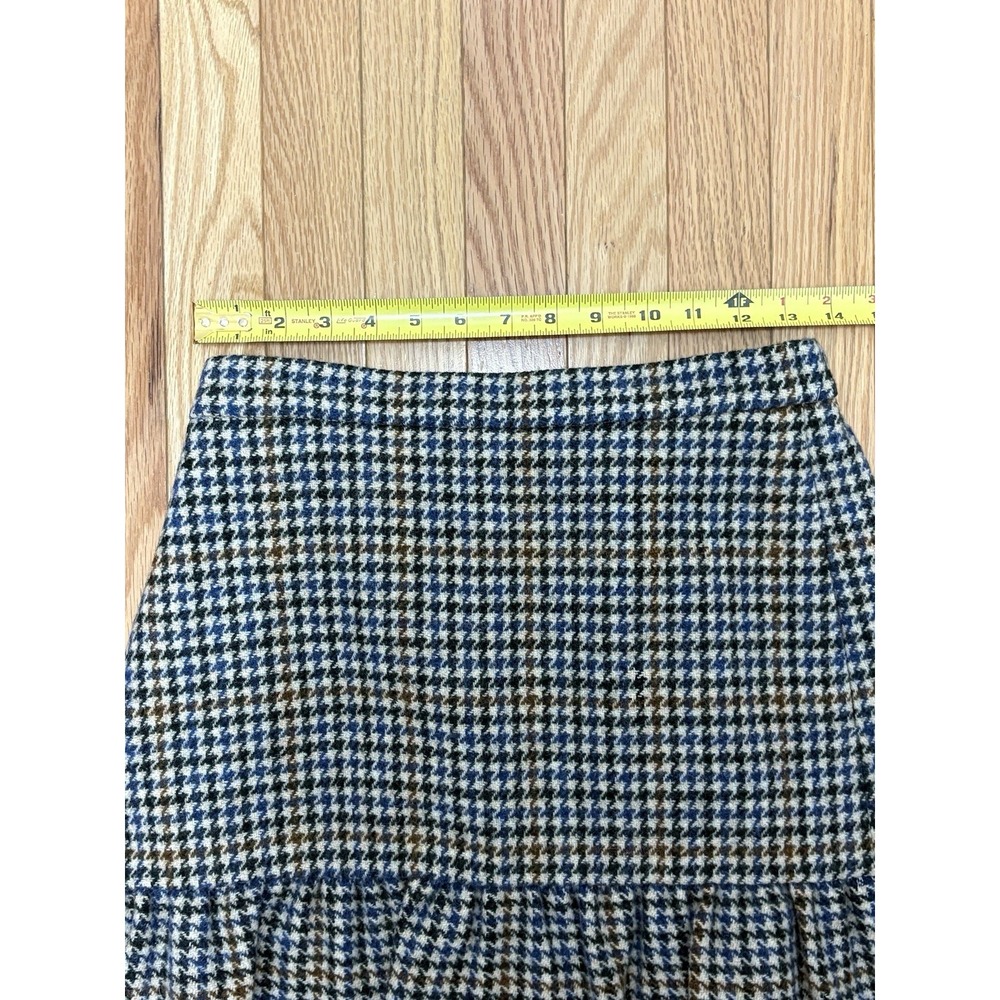 J. Crew‎ Plaid Houndstooth Ruffle Hem Mini Skirt Size 4 - Picture 5 of 8